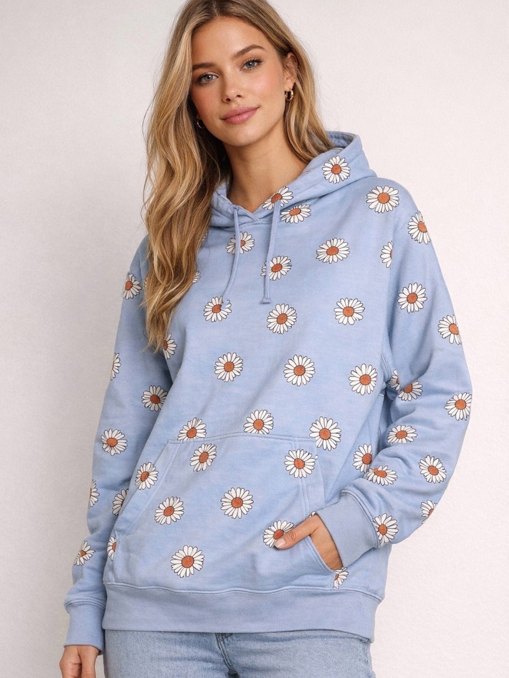 Nike Sportswear Floral Popover Training Hoodie (Light Blue) - Medium